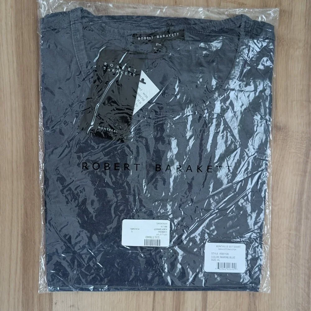 NWT Robert Barakett Kentville Cotton T-Shirt Marine Blue XL & XXL Luxury Tee - Picture 8 of 11